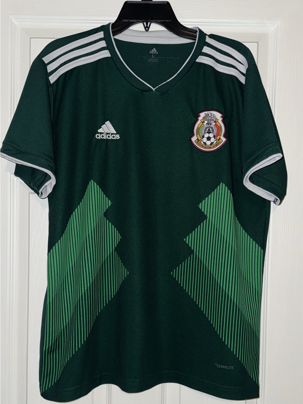 Adidas - Dark Green Soccer Jersey with White Accents
